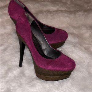 Magenta Jessica Simpson Pumps with Wooden Platform